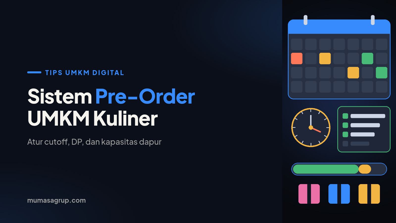 Sistem Pre-Order UMKM Kuliner: Atur Cutoff, DP, dan Kapasitas Dapur